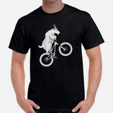 Cycling Gear - MTB Clothing - Mountain Bike Attire, Outfits, Apparel - Unique Gifts for Cyclists - Mountain Bike Stunt Riding Goat Tee - Black, Men