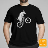 Cycling Gear - MTB Clothing - Mountain Bike Attire, Outfits, Apparel - Unique Gifts for Cyclists - Mountain Bike Stunt Riding Goat Tee - Black, Plus Size