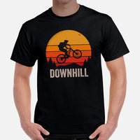 Cycling Gear - MTB Clothing - Mountain Bike Attire, Outfits, Apparel - Unique Gifts for Cyclists - Retro Downhill Mountain Bike T-Shirt - Black, Men