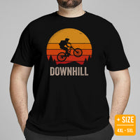 Cycling Gear - MTB Clothing - Mountain Bike Attire, Outfits, Apparel - Unique Gifts for Cyclists - Retro Downhill Mountain Bike T-Shirt - Black, Plus Size