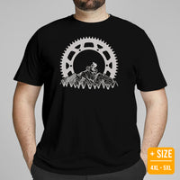 Cycling Gear - MTB Clothing - Mountain Bike Attire, Outfits - Unique Gifts for Cyclists, Bicycle Enthusiasts - Retro MTB Gear T-Shirt - Black, Plus Size