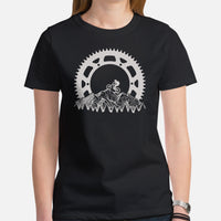 Cycling Gear - MTB Clothing - Mountain Bike Attire, Outfits - Unique Gifts for Cyclists, Bicycle Enthusiasts - Retro MTB Gear T-Shirt - Black, Women