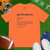 Denver Shirt - Colorado Tee Shirt - Game Day Shirt - Funny Football Shirt - Gift for Football Fan - Definition Shirt - Go Broncos Shirt - Orange