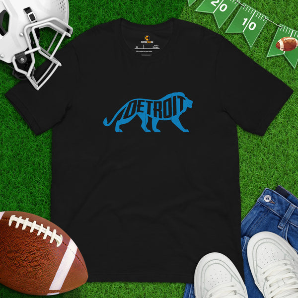 Detroit T-Shirt - Michigan T-Shirt - Football Tee - Game Day Shirt - Vintage Football Shirt - Gift for Football Fan & Lover - Detroit Tee - Black
