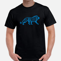Detroit Football Fanatic Vintage Graphic T-Shirt: Retro Style, Gift Ideas for Football Enthusiasts & Fans - Sunday Game Day Shirt - Black, Men