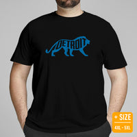 Detroit Football Fanatic Vintage Graphic T-Shirt: Retro Style, Gift Ideas for Football Enthusiasts & Fans - Sunday Game Day Shirt - Black, Plus Size