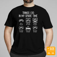 Dirt Motorcycle Gear - Dirt Bike Attire, Clothes - Gifts for Motorbike Riders - Biker Outfits - Funny Things I Do In My Spare Time Tee - Black, Plus Size