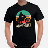 Dirt Motorcycle Gear - Dirt Bike Riding Attire, Clothes - Gifts for Motorbike Riders - Biker Outfits - Retro Dirt Bike Adventure Tee - Black, Men