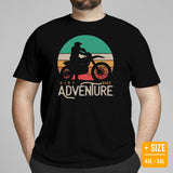 Dirt Motorcycle Gear - Dirt Bike Riding Attire, Clothes - Gifts for Motorbike Riders - Biker Outfits - Retro Dirt Bike Adventure Tee - Black, Plus Size