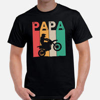 Dirt Motorcycle Gear - Dirt Bike Riding Attire - Father's Day Gifts for Motorbike Riders - Biker Outfits - Vintage Dirt Bike Papa Tee - Black, Men
