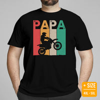 Dirt Motorcycle Gear - Dirt Bike Riding Attire - Father's Day Gifts for Motorbike Riders - Biker Outfits - Vintage Dirt Bike Papa Tee - Black, Plus Size