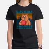 Disk Golf Shirt - Frisbee Golf Attire & Apparrel - Gift Ideas for Him & Her, Disc Golfers - Funny Disc Golf Because Murder Is Wrong Tee - Black, Women