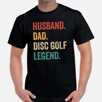 Disk Golf Shirt - Gift for Disc Golfer - Disk Golf Apparel, Disc Golf Attire - Disc Golf T-Shirt - Husband Dad Disc Golf Legend T-Shirt - Black, Men