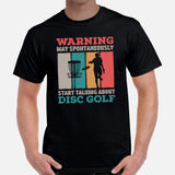 Disk Golf T-Shirt - Frisbee Golf Attire & Apparel - Gift Ideas for Him & Her, Disc Golfer - Funny May Start Talking About Disc Golf Tee - Black, Men