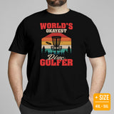 Disk Golf T-Shirt - Frisbee Golf Attire & Apparel - Gift Ideas for Him & Her, Disc Golfer - Vintage World's Okayest Disc Golfer Tee - Black, Plus Size