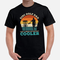 Disk Golf T-Shirt - Frisbee Golf Attire - Father's Day Gift for Disc Golfer - Vintage Disc Golf Dad Like A Regular Dad But Cooler Tee - Black, Men