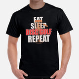 Disk Golf Shirt - Gift for Disc Golfer - Disc Golf Apparel & Attire - Disc Golf Shirt - Disk Golf Gifts - Eat Sleep Disc Golf Repeat Shirt - Black, Men