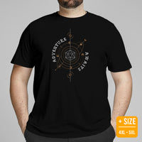 DnD & RPG Games T-Shirt - Christmas Gaming Gift for Him & Her, Typical Gamers & Game Lovers - Fun Squad Merch - Adventure Awaits Shirt - Black, Plus Size