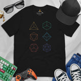 DnD & RPG Games T-Shirt - Gaming Gift for Him & Her, Typical Gamers & Game Lovers - Game Day Shirt - Retro Geometric D&D Dices Shirt - Black