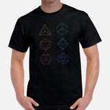 DnD & RPG Games T-Shirt - Gaming Gift for Him & Her, Typical Gamers & Game Lovers - Game Day Shirt - Retro Geometric D&D Dices Shirt - Black, Men