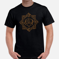 DnD & RPG Games T-Shirt - Gaming Gift Ideas for Him & Her, Typical Gamers & Game Lovers - Artistic D&D Dice Cottagecore Aesthetic Shirt - Black, Men