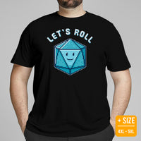 Dice Shirt - Typical Gamer Shirt - Board Game T-Shirt - Funny Gaming T-Shirt - Board Game Lover Gifts for Gamers - Let's Roll T-Shirt - Black, Plus Size