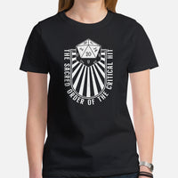 DnD & RPG Games T-Shirt - Gaming Gift Ideas for Him & Her, Typical Gamers & Game Lovers - The Sacred Order of The Critical Hit Shirt - Black, Women