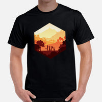 DnD & RPG Games T-Shirt - Sunset Adventure D&D Dice Shirt - Gaming Gift for Him & Her, Typical Gamers & Game Lovers - Fun Squad Merch - Black, Men