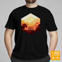 DnD & RPG Games T-Shirt - Sunset Adventure D&D Dice Shirt - Gaming Gift for Him & Her, Typical Gamers & Game Lovers - Fun Squad Merch - Black, Plus Size