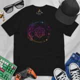 DnD & RPG Games T-Shirt - Xmas Gaming Gift Ideas for Her, Typical Gamers & Game Lovers - Celestial D&D Dice Vaporwave Aesthetic Shirt - Black