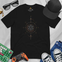 DnD & RPG Games T-Shirt - Xmas Gaming Gift Ideas for Her, Typical Gamers & Tarot Lovers - Artistic D&D Dice Cottagecore Aesthetic Shirt - Black