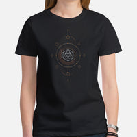 DnD & RPG Games T-Shirt - Xmas Gaming Gift Ideas for Her, Typical Gamers & Tarot Lovers - Artistic D&D Dice Cottagecore Aesthetic Shirt - Black