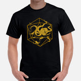 DnD & RPG Games T-Shirt - Xmas Gaming Gift Ideas for Him & Her, Typical Gamers & Game Lovers - Artistic Octopus Hexagon D&D Dice Shirt - Black, Men