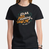 DnD & RPG Games T-Shirt - Xmas Gaming Gift Ideas for Him & Her, Typical Gamers & Game Lovers - DM Just Making Stuff Up As We Go Shirt - Black, Women