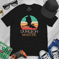DnD & RPG Games T-Shirt - Xmas Gaming Gift Ideas for Him & Her, Typical Gamers & Game Lovers - Vintage Dungeon Master Aesthetic Shirt - Black