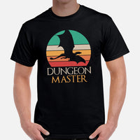 DnD & RPG Games T-Shirt - Xmas Gaming Gift Ideas for Him & Her, Typical Gamers & Game Lovers - Vintage Dungeon Master Aesthetic Shirt - Black, Men
