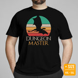 DnD & RPG Games T-Shirt - Xmas Gaming Gift Ideas for Him & Her, Typical Gamers & Game Lovers - Vintage Dungeon Master Aesthetic Shirt - Black, Plus Size