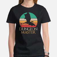 DnD & RPG Games T-Shirt - Xmas Gaming Gift Ideas for Him & Her, Typical Gamers & Game Lovers - Vintage Dungeon Master Aesthetic Shirt - Black, Women