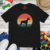 Doberman Dog Themed Clothes & Attire - Gifts for Dog Moms, Dads & Lovers - Canine Tee Shirts For Humans - Vintage Sunset T-Shirt - Black