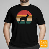 Doberman Dog Themed Clothes & Attire - Gifts for Dog Moms, Dads & Lovers - Canine Tee Shirts For Humans - Vintage Sunset T-Shirt - Black, Plus Size