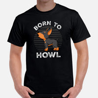 Doberman Dog Themed Clothes & Attire - Gifts for Dog Moms, Dads & Lovers - Funny Canine Tee Shirts For Humans - Born To Howl T-Shirt - Black, Men
