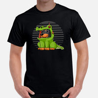 Doberman Dog Themed Clothes - Cute Alligator Costume T-Shirt - Gifts for Dog Moms, Dads & Lovers - Funny Canine Tee Shirts For Humans - Black, Men