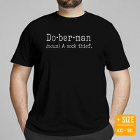 Doberman Dog Themed Clothes - Gifts for Dog Moms, Dads & Lovers - Canine Tee Shirts For Humans - Funny Doberman Definition T-Shirt - Black, Plus Size