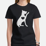 Doberman Dog Themed Clothes - Gifts for Dog Moms, Dads & Lovers - Funny Canine Tee Shirts For Humans - Cute Puppy High-fives T-Shirt - Black, Women