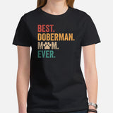 Doberman Dog Themed Clothes - Gifts for Dog Moms & Lovers - Funny Canine Tee Shirts & Outfit For Humans - Best Doberman Mom Ever Shirt - Black, Women