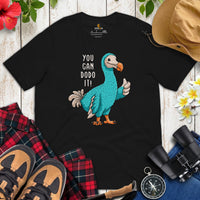 Dodo Motivational Kidcore Aesthetic T-Shirt - Extinct Flightless Bird & Animals, Endangered Species Shirt - You Can Dodo It Shirt - Black