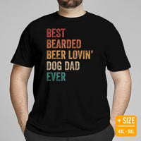 Dog & Canine Themed Clothes & Attire - Cute Dog Tee Shirt For Humans - Presents for Dog Dad - Best Bearded Beer Lovin' Dog Dad Ever Tee - Black, Plus Size