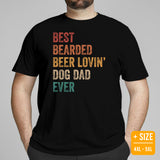 Dog & Canine Themed Clothes & Attire - Cute Dog Tee Shirt For Humans - Presents for Dog Dad - Best Bearded Beer Lovin' Dog Dad Ever Tee - Black, Plus Size