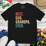 Dog & Canine Themed Clothes & Attire - Cute Dog Tee Shirt For Humans - Presents for Dog Dads - Retro Best Dog Grandpa Ever T-Shirt - Black