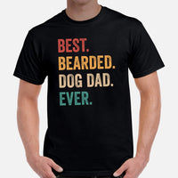 Dog & Canine Themed Clothes & Attire - Cute Dog Tee Shirt, Outfit For Humans - Presents for Dog Dad - Best Bearded Dog Dad Ever T-Shirt - Black, Men